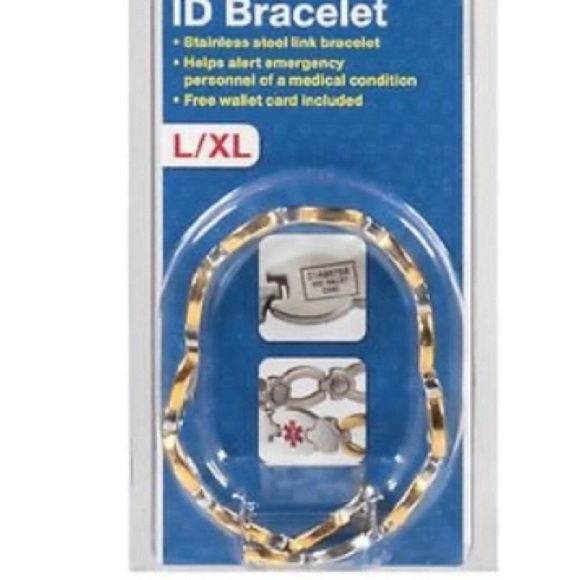 Woman’s Diabetic Medical ID Bracelet - Stainless Steel & Gold Color - Picture 2 of 2